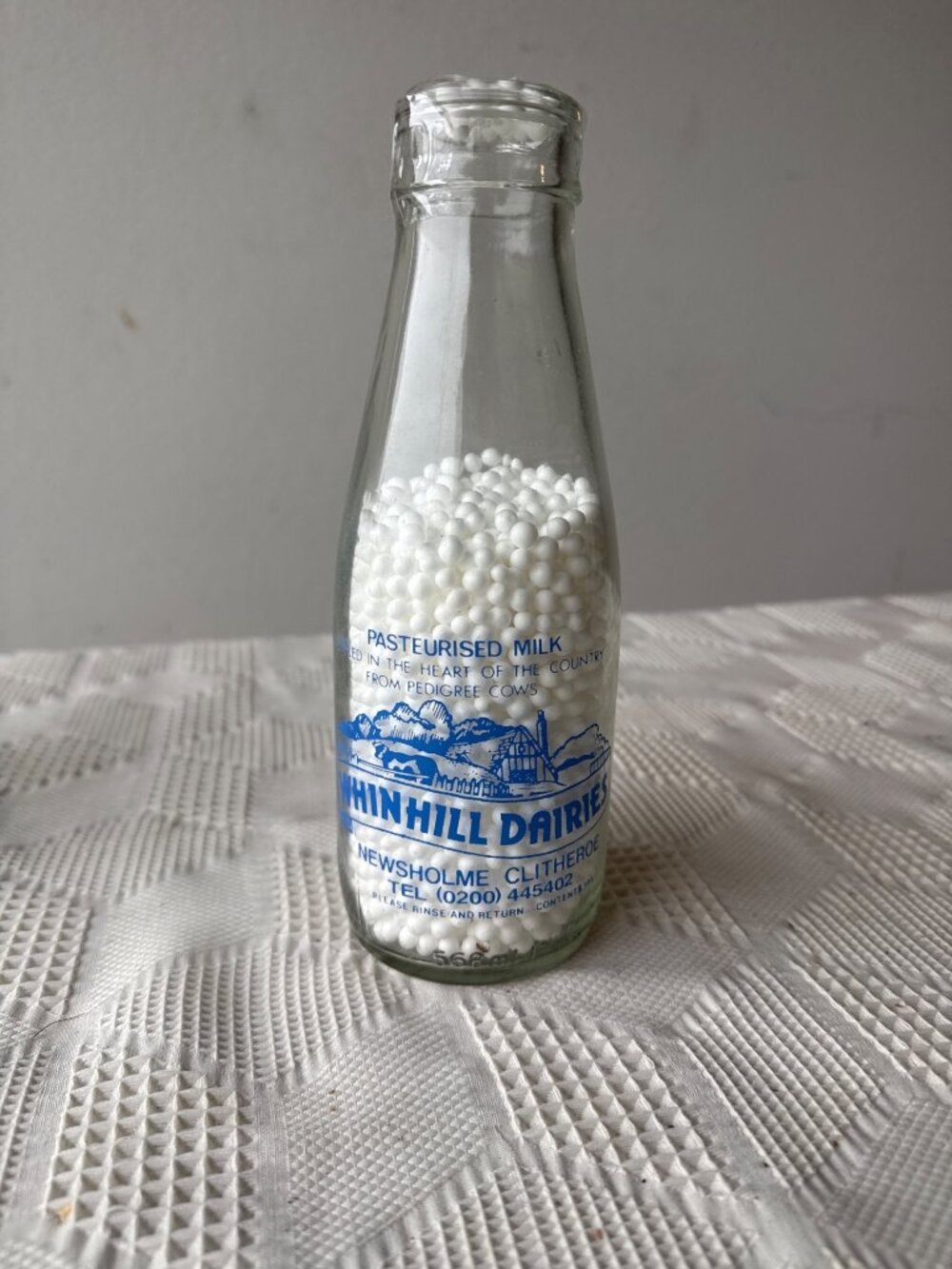 Vintage Whinhill Dairies Glass Milk Bottle Collectible Farmhouse Kitchen Decor